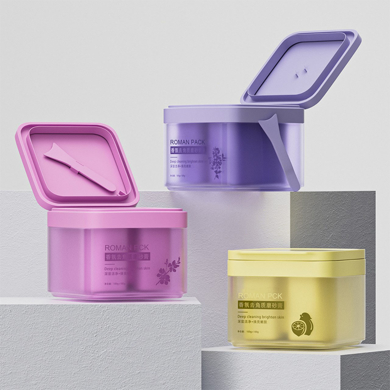 150g 300g Plastic Square Empty Medicamine Skincare Whitening Cream Corpus Butters Jar Sunscreen Moisturiser continens cum cochleari