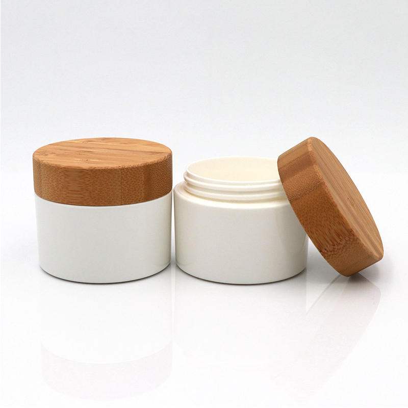 50g 100g 200g 250g Frosted Plastic PP Corpus Butyrum Medicamine Balm Face Cream Jar Cum Print Bamboo Lid