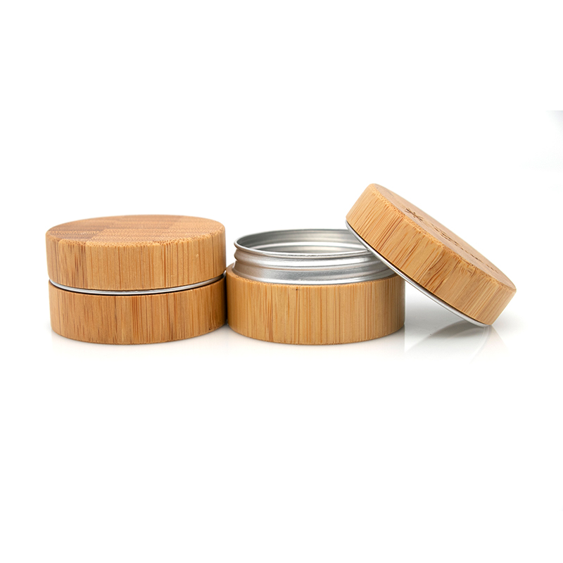5g 15g 30g 50g 100g Cosmetic Packaging Cylinder Shape Bamboo Wooden Facial Cream Bottle with Inner Aluminium hydria