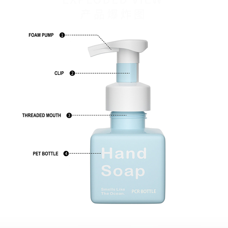 Refillable PCR 250ml Quadratus Facial Purgo Soap Dispensator Plastic manus Soap Corpus lava utrem cum spuma Pump Refillable PCR 250ml Quadratus Facial Purgo Soap Dispensator Plastic manus Soap Corpus lava utrem cum spuma Pump