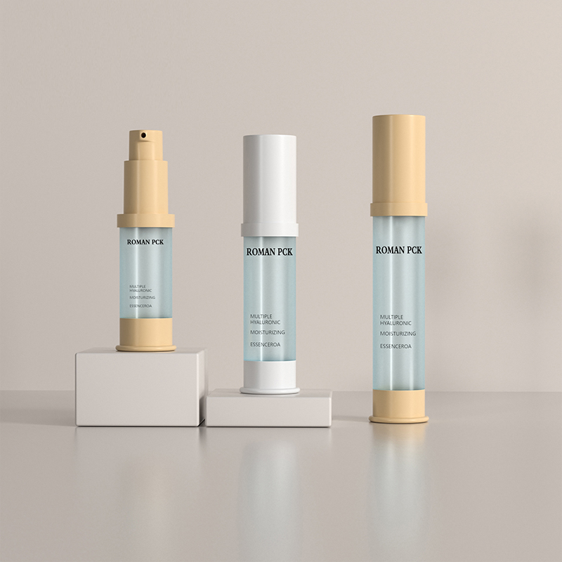 15ml 30ml 1oz Frosted Airless Pump Bottle Blue Slim Shape Cylinder Tall Tall Medicamine Cream Gel for Face Serum Lotion Blush Gel