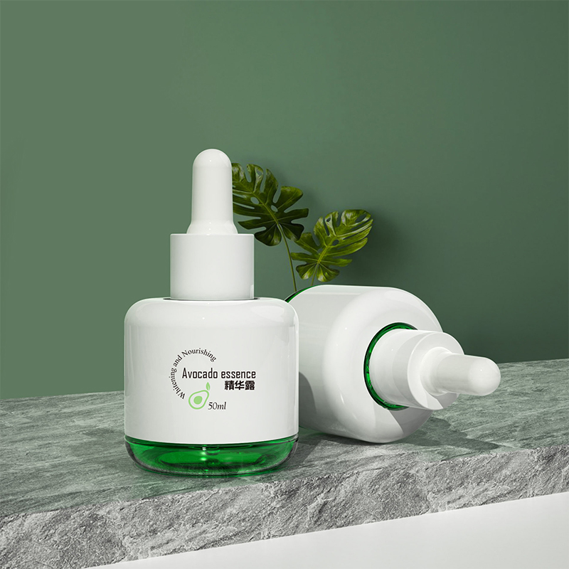 Essentiale Oleum Bottle 50ml Transparent Green PETG Plastic Leak-Proof Essentiae Serum Dropper pro facie et oculo cura