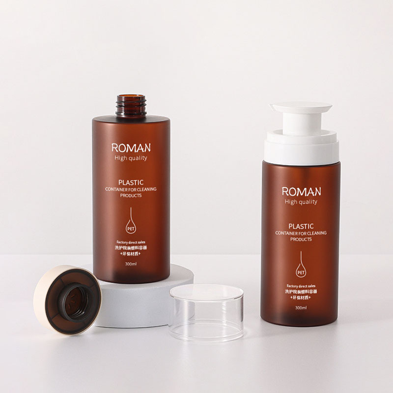 Plastic Utres cum Pump Dispensator Leak Probatur magna inanis Serena Amber Cylindri Refillable pro Shampoo Hair Conditioner Lotion olea