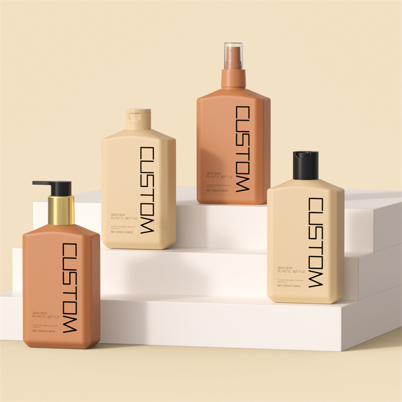 250ml 10oz Frosted Flat Oblique Humerum Lotion Pump Utres Skincare Baby Shampoo Shower Gels Utrem