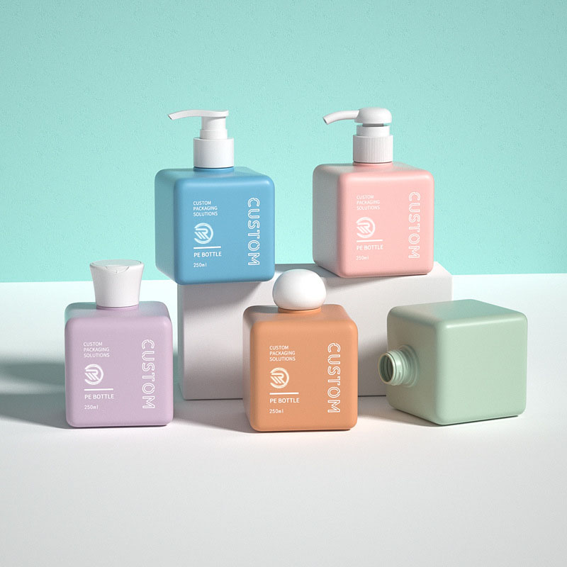 Popular Recycled PET Plastic Square Skincare Shampoo Corpus Butyrum Oil Utres 150ml 200ml 250ml Amplitudo Cum Screen Printing