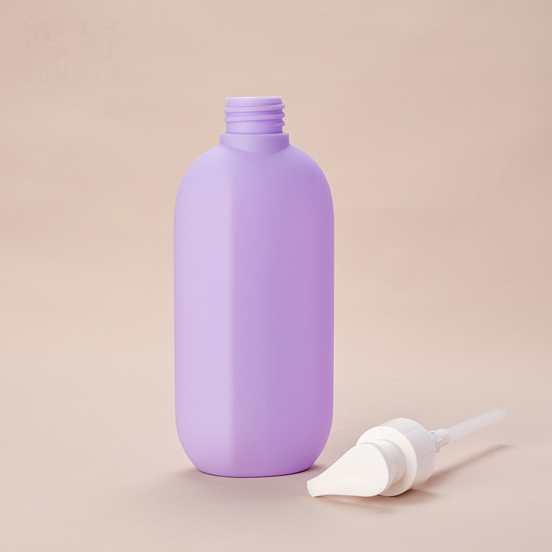 Purpura 300ml HDPE Flat Lotion Plastic Utres cum Pump Cap Shower Gel Utres Cosmetics Packaging continens Purpura 300ml HDPE Flat Lotion Plastic Utres cum Pump Cap Shower Gel Utres Cosmetics Packaging continens