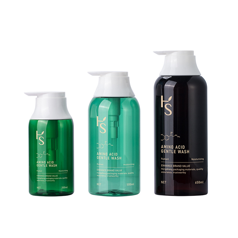 Unique Green 300ml 500ml 650ml PET Novum Figura Lotion Cream Inanis Utrem Round Humerum Shampoo Utrem cum Pump Sigillum Skincare Unique Green 300ml 500ml 650ml PET Novum Figura Lotion Cream Inanis Utrem Round Humerum Shampoo Utrem cum Pump Sigillum Skincare